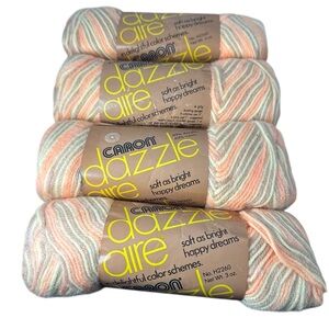 Vintage CARON Dazzle aire yarn set of 4 butterscotch ombre